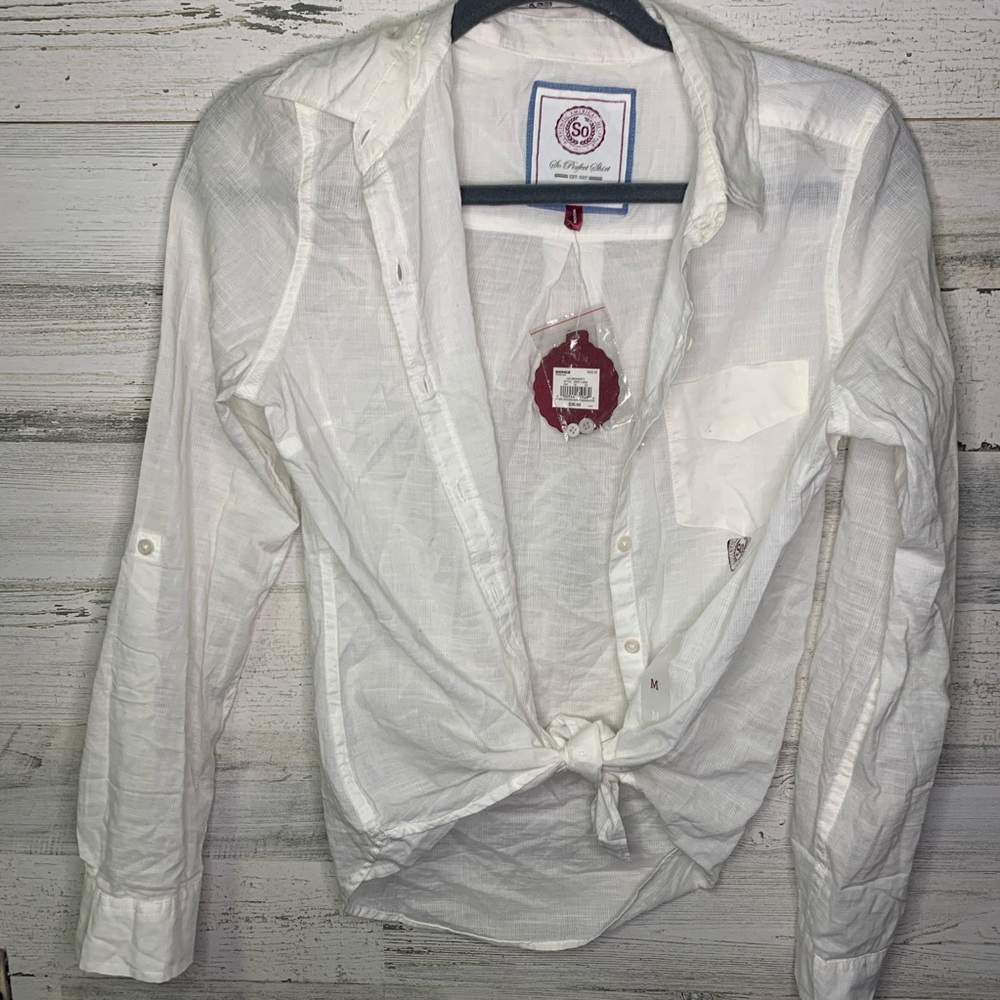 SO white button up shirt